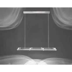 Suspension Paul Neuhaus Q-Fisheye Led Acier Inoxydable, 8 Lumieres, Telecommandes, Changeur De Couleurs