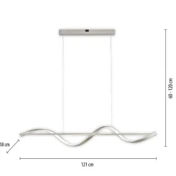 Suspension Paul Neuhaus Qswing Led Argente, 1 Lumiere, Telecommandes