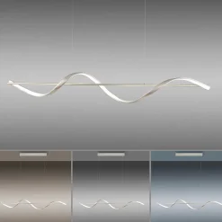 Suspension Paul Neuhaus Qswing Led Argente, 1 Lumiere, Telecommandes