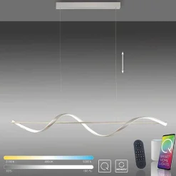 Suspension Paul Neuhaus Qswing Led Argente, 1 Lumiere, Telecommandes