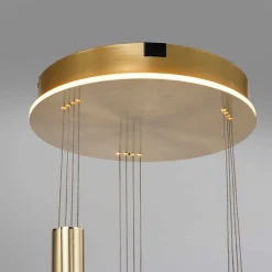 Suspension Paul Neuhaus Q-Etienne Led Laiton, 3 Lumieres, Telecommandes