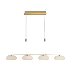 Suspension Paul Neuhaus Q-Etienne Led Laiton, 4 Lumieres, Telecommandes