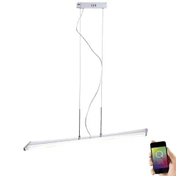 Suspension Paul Neuhaus Q-Riller Led Chrome, 14 Lumieres, Telecommandes, Changeur De Couleurs