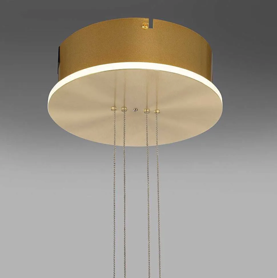 Suspension Paul Neuhaus Q-Etienne Led Laiton, 1 Lumiere, Telecommandes