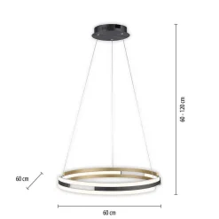 Suspension Paul Neuhaus Q-Beluga Led Or, 1 Lumiere, Telecommandes