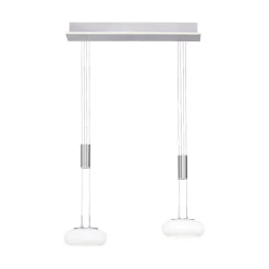 Suspension Paul-Neuhaus Q-Etienne Led Acier Brosse, 3 Lumieres, Telecommandes