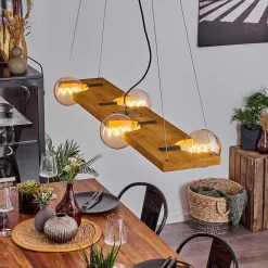 Suspension Santorum Argent Oxyde, Ecru, 4 Lumieres