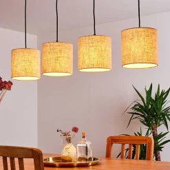 Suspension Shiburg Bois Clair, 4 Lumieres