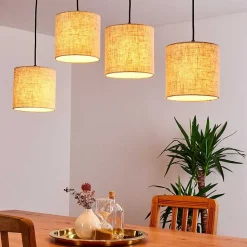 Suspension Shiburg Bois Clair, 4 Lumieres