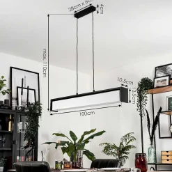 Suspension Siders Led Noir, 1 Lumiere, Changeur De Couleurs