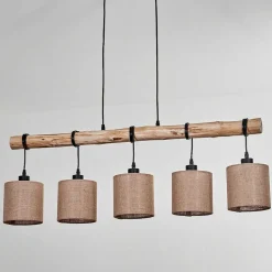 Suspension Soungou Ecru, Noir, 5 Lumieres