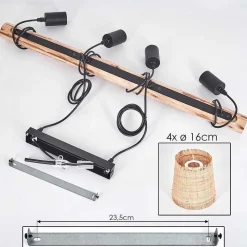 Suspension Soungou Ecru, Noir, 4 Lumieres