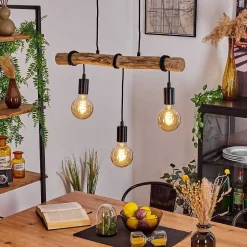 Suspension Toleda Ecru, Noir, 3 Lumieres