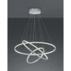 Suspension Trio Aaron Led Nickel Mat, 1 Lumiere, Telecommandes, Changeur De Couleurs