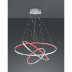 Suspension Trio Aaron Led Nickel Mat, 1 Lumiere, Telecommandes, Changeur De Couleurs