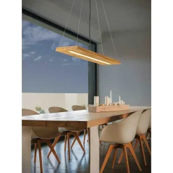 Suspension Trio Brad Led Bois Clair, 1 Lumiere