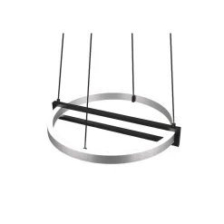 Suspension Trio Thompson Led Aluminium Brosse, 1 Lumiere, Telecommandes, Changeur De Couleurs