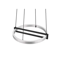 Suspension Trio Thompson Led Aluminium Brosse, 1 Lumiere, Telecommandes, Changeur De Couleurs