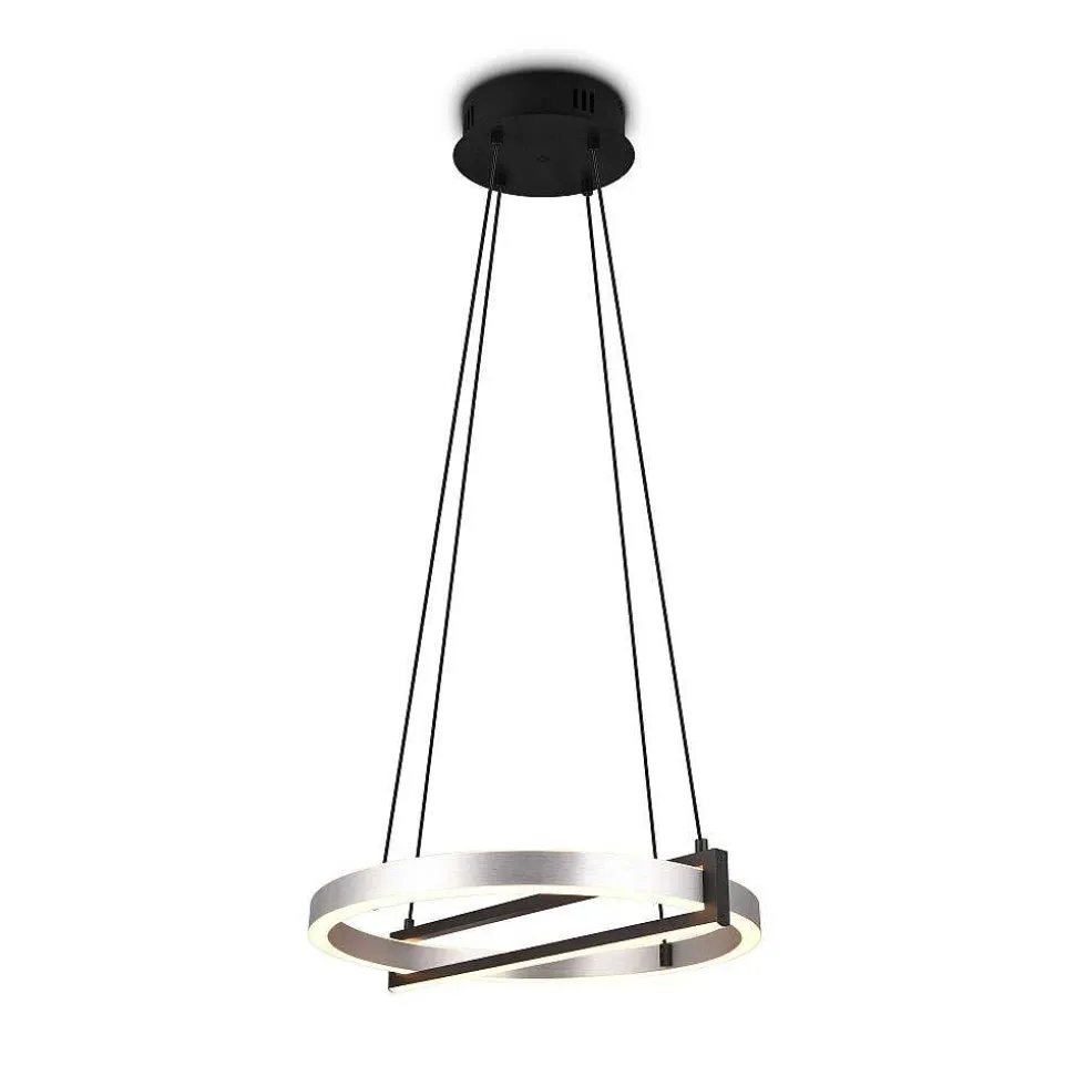 Suspension Trio Thompson Led Aluminium Brosse, 1 Lumiere, Telecommandes, Changeur De Couleurs