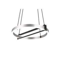 Suspension Trio Thompson Led Aluminium Brosse, 1 Lumiere, Telecommandes, Changeur De Couleurs