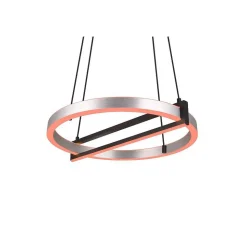 Suspension Trio Thompson Led Aluminium Brosse, 1 Lumiere, Telecommandes, Changeur De Couleurs