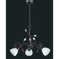 Suspension Trio-Leuchten Traditio Brun Fonce, Rouille, 3 Lumieres