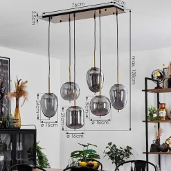 Suspension Verbania Noir, 6 Lumieres