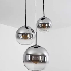 Suspension Verre 20 Cm, 25 Cm, 30Cm Koyoto Clair, Fume, 3 Lumieres