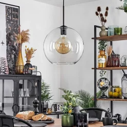 Suspension Verre 30 Cm Koyoto Clair, 1 Lumiere