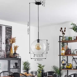 Suspension Verre 30 Cm Koyoto Clair, 1 Lumiere