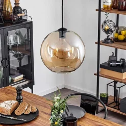 Suspension Verre 30 Cm Koyoto Ambre, 1 Lumiere