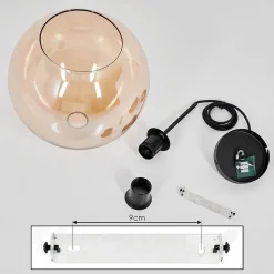 Suspension Verre 30 Cm Koyoto Ambre, 1 Lumiere