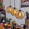Suspension Verre 30 Cm Koyoto Ambre, 3 Lumieres