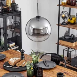 Suspension Verre 30 Cm Koyoto Clair, Fume, 1 Lumiere