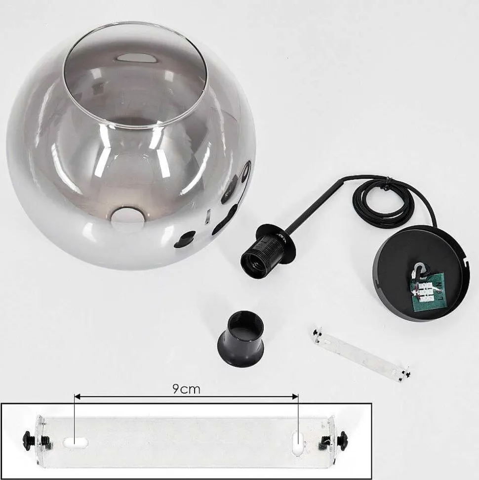 Suspension Verre 25 Cm Koyoto Clair, Fume, 1 Lumiere