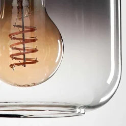 Suspension Verre 15 Cm Lauden Clair, Fume, 1 Lumiere