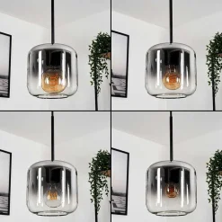 Suspension Verre 15 Cm Lauden Clair, Fume, 1 Lumiere