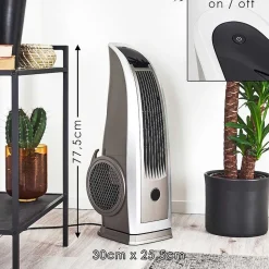 Ventilateur Benidorm Noir, Argente, Telecommandes