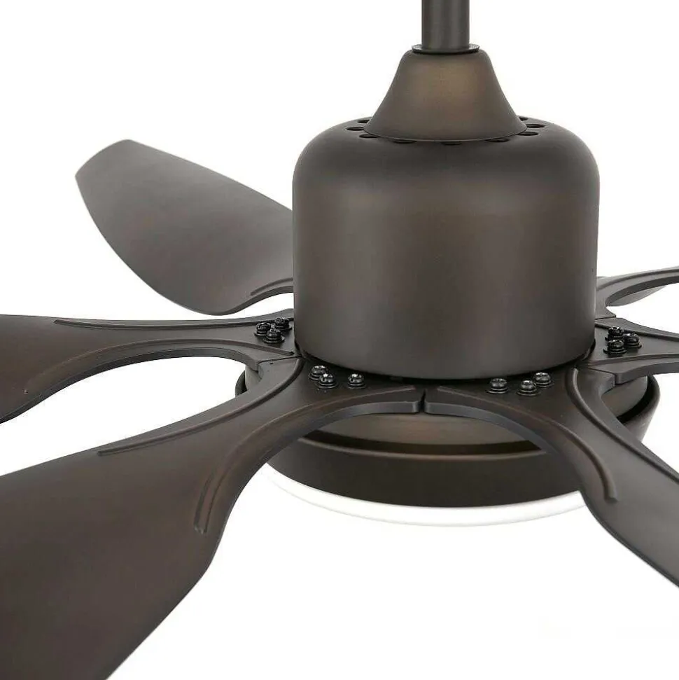 Ventilateur De Plafond A Lampe Faro Barcelona Tilos Brun, 2 Lumieres