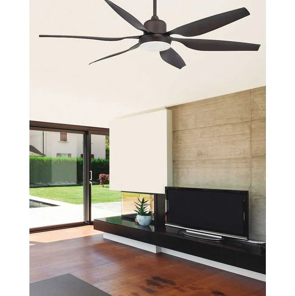 Ventilateur De Plafond A Lampe Faro Barcelona Tilos Brun, 2 Lumieres