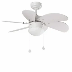 Ventilateur De Plafond A Lampe Faro Barcelona Palao Blanc, 1 Lumiere