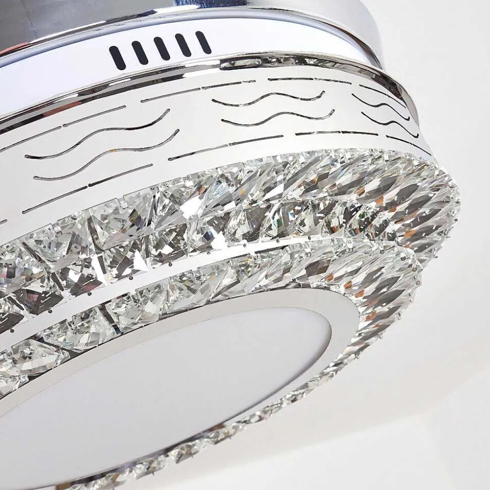 Ventilateur De Plafond Bendigo Led Nickel Mat, Transparent, 1 Lumiere