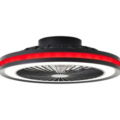 Ventilateur De Plafond Brilliant Palmero Noir, 1 Lumiere, Telecommandes, Changeur De Couleurs