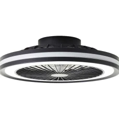 Ventilateur De Plafond Brilliant Palmero Noir, 1 Lumiere, Telecommandes, Changeur De Couleurs