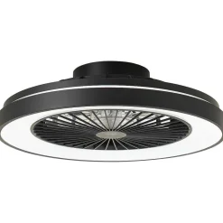 Ventilateur De Plafond Brilliant Mazzaro Led Noir, 1 Lumiere, Telecommandes, Changeur De Couleurs