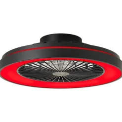 Ventilateur De Plafond Brilliant Mazzaro Led Noir, 1 Lumiere, Telecommandes, Changeur De Couleurs