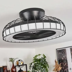 Ventilateur De Plafond Burmeister Led Noir, 1 Lumiere, Telecommandes