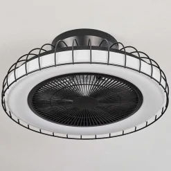 Ventilateur De Plafond Burmeister Led Noir, 1 Lumiere, Telecommandes