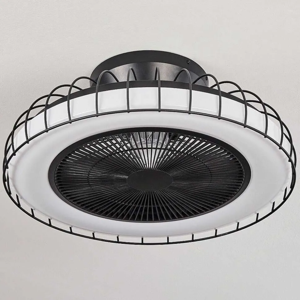 Ventilateur De Plafond Burmeister Led Noir, 1 Lumiere, Telecommandes