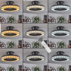 Ventilateur De Plafond Burmeister Led Noir, 1 Lumiere, Telecommandes